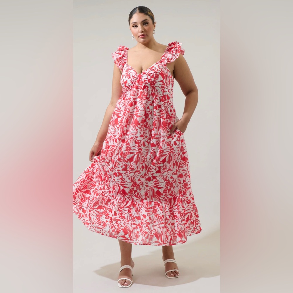 NEW ARRIVAL  Sugarlips Floral Pink and White Maxi Dress 3X 🌹🌸💐🌺